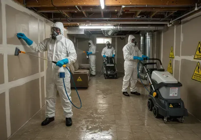 Basement Moisture Removal and Structural Drying process in Elkin, NC